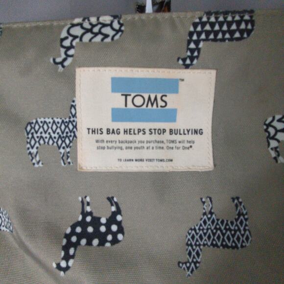 TOMS Beige and Black Animal Print Backpack - Picture 2 of 12